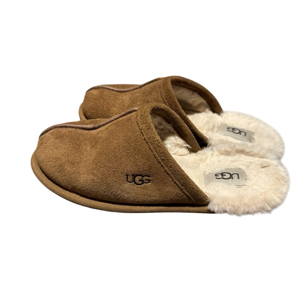 UGG Scuff Slipper Sheepskin Slide Tan Loungewear Casual Shoe Women's Size 7 - Picture 3 of 6
